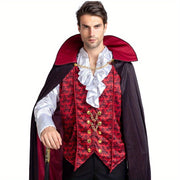 SYNCFUN Vampire Costume, Vampire Costume Men with Vampire Cape for Deluxe Halloween Costume