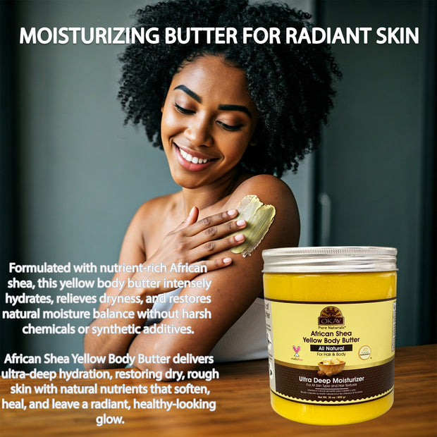 OKAY Pure Naturals African Shea Yellow Body Butter - 30 oz / 850 ml