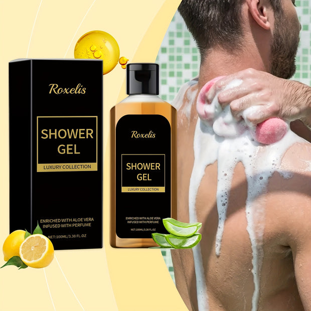Men'S Perfume Body Wash, Containing Lemon Fruit Oil And Aloe Leaf Extract, Gently Cleanses The Body, Leaving A Lasting Fragrance On The Skin, With A Fresh Aroma. Suitable For Dates And As A Gift For Father'S Day.
