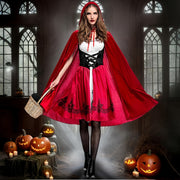 Red Little Riding Hood Costume for Women, Christmas Halloween Party Dress with Cape Adult Role Playing, Halloween Costumes for Women, Couples Halloween Costumes, Family Halloween Costume, Halloween Costumes Women