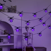 [Halloween Spider Light] 15-LED Halloween Spider Light | Purple Holiday Decorative Lamp for Indoor Festive Atmosphere and Spooky Fun