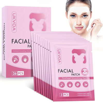 Forehead Wrinkle Patch And Smile Line Patch, Containing Hyaluronic Acid, Aloe Vera, Collagen, And Vitamin E for Overnight Facial Use, Can Enhance Women's Smile Line By 36pcs