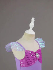 Mermaid-Inspired Princess Dress for Girls - Sleeveless, Sequin Embellished, Tulle Skirt, Not for Swimming, Ideal for Halloween & Christmas, Halloween | Mermaid Dress | Sequin Embellishments, Mermaid