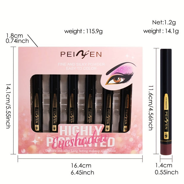 Multifunctional Shiny Eyeshadow Pencil Set - 6 Colors, Waterproof Metallic Matte Eyeshadow Stick, Colorful Highlight Eyeliner, Carnival Makeup Gift, Mother's Day Gift, Anniversary Gift