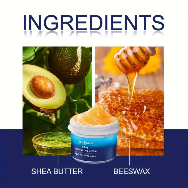 Ultra-Moisturizing Foot & Hand Cream with Glycerol & Beeswax - Long-Lasting Hydration for Dry, Cracked Light Beige, Cream for & Dry Lines, Fragrance-Free Beige Moisturizer for Men & Women