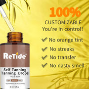 Self Tanning Drops- Medium Face Tanning Drops To Add To Lotion, Moisturizing Bronzing Tanner For Face& Body, Toxin Free Tanner For Fake 30ml/1fl.oz