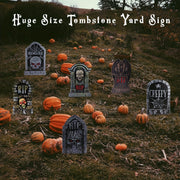 2D Flat Halloween Garden Decoration, Tombstone Shape RIP Scary Skull Pattern Demon Vampire, Halloween Party Decoration, Create Scary Atmosphere Decoration - Apply Halloween Day Courtyard Path Decoration, 2D Flat