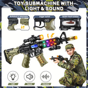 GINMIC Tactical Army Costume for Boys & Girls - Realistic Camouflage Vest with MOLLE Webbing, Pistol & Med Kit, Halloween & Christmas Outfit, Durable Polyester, Boy Costume, Best for Christmas