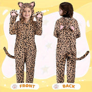 GINMIC Cat Costume For Girls, Leopard Costume, Onesie Brown Leopard Costume For Kids, Halloween Costumes Halloween Christmas Gift