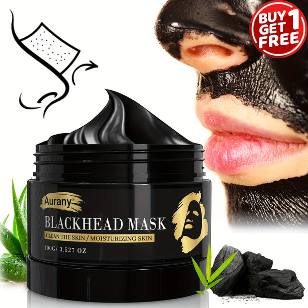 2pcs - Black Cleansing Face Mask, Facial Mask Extracted From Bamboo Charcoal Plants, Clay Mask for Face Moisturizes Oil Control, Clean Facial Light Beige, Suitable for Both Men And Women-100G