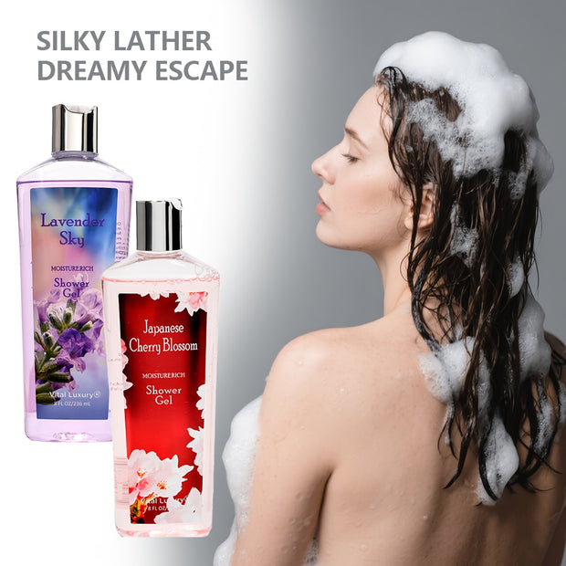 Body Wash For Men & Women, Long-lasting Fragrance, Deep Cleaning, Make The Light Beige Smoother, The Fragrance Of Cherry Blossoms And Lavender