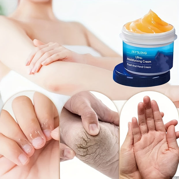 Ultra-Moisturizing Foot & Hand Cream with Glycerol & Beeswax - Long-Lasting Hydration for Dry, Cracked Light Beige, Cream for & Dry Lines, Fragrance-Free Beige Moisturizer for Men & Women