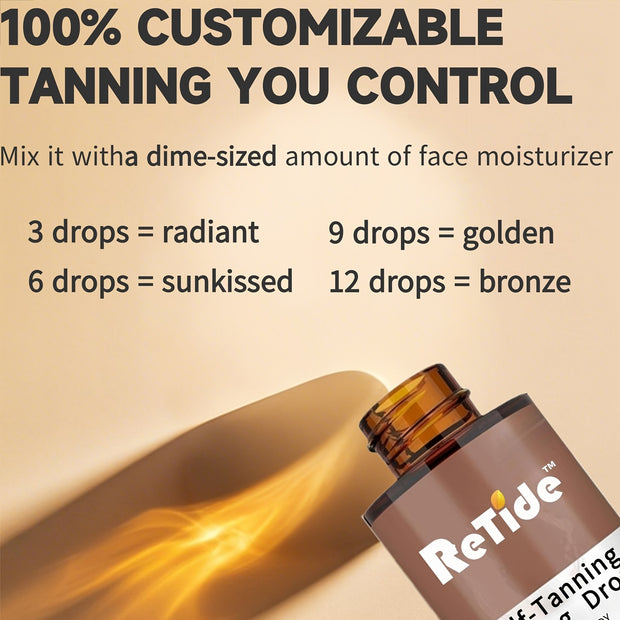 Self Tanning Drops- Medium Face Tanning Drops To Add To Lotion, Moisturizing Bronzing Tanner For Face& Body, Toxin Free Tanner For Fake 30ml/1fl.oz