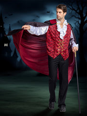 Vampire Costume, Vampire Costume Men With Vampire Cape For Deluxe Halloween Costume