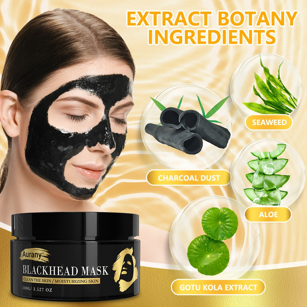 2pcs - Black Cleansing Face Mask, Facial Mask Extracted From Bamboo Charcoal Plants, Clay Mask for Face Moisturizes Oil Control, Clean Facial Light Beige, Suitable for Both Men And Women-100G