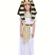 Kids Ancient Egyptian Kings, Pharaohs for Halloween Carnival Ball, Historical Theme Character Dress Up Performance Costume